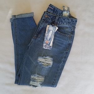Blue Spice distresed skinny girlfriend jeans sz 7